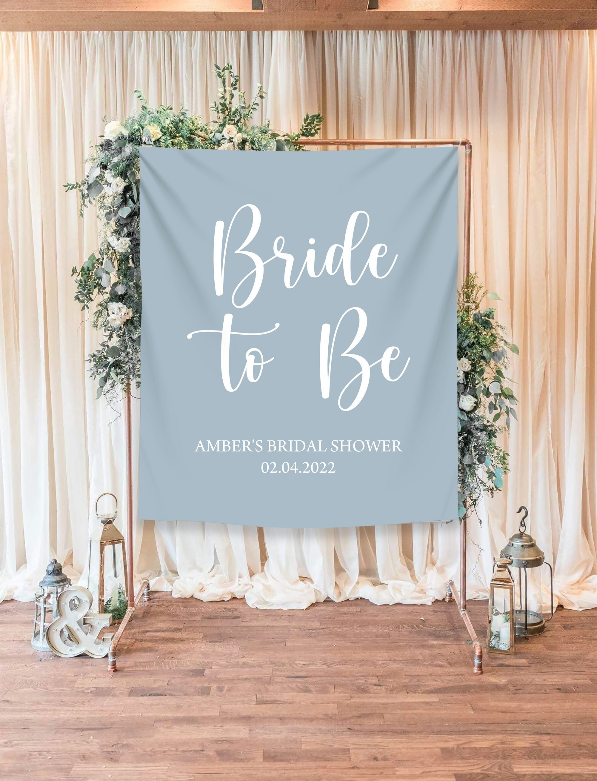 Bride to Be Backdrop, Bridal Shower, Blue and White, Minimalist, Future  Mrs. - Etsy Denmark