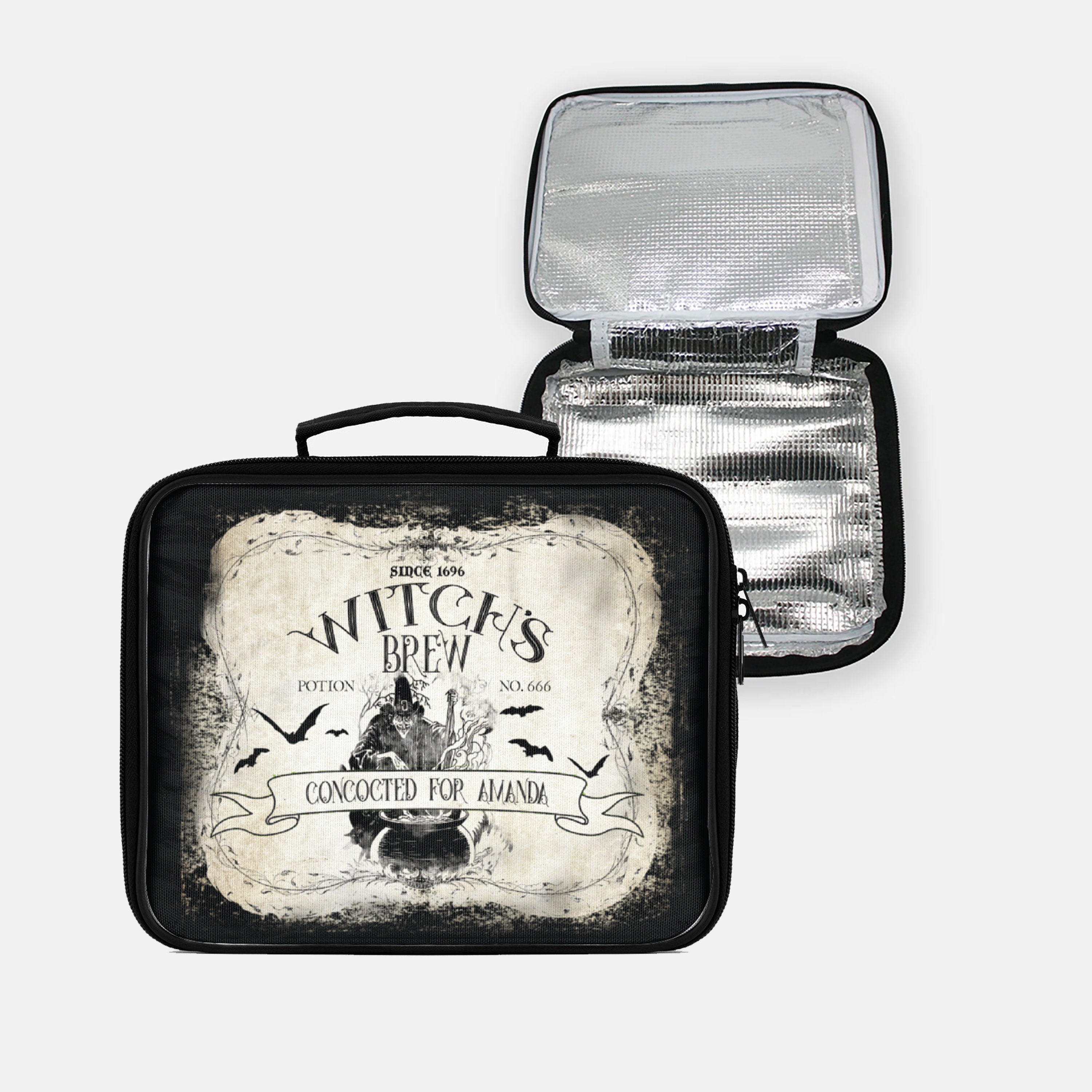 Charcoal Preppy Rings Classic Lunch Box For Teens