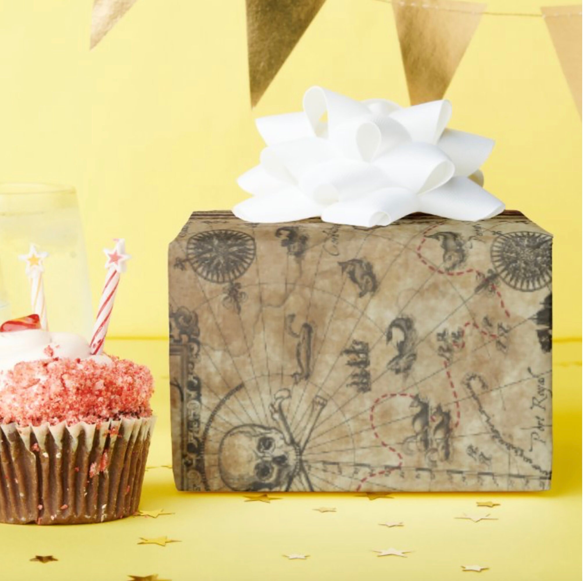Treasure Wrapper Vintage Pirate Treasure Map Wrapping Paper - Set of 5 Sheets - Etsy