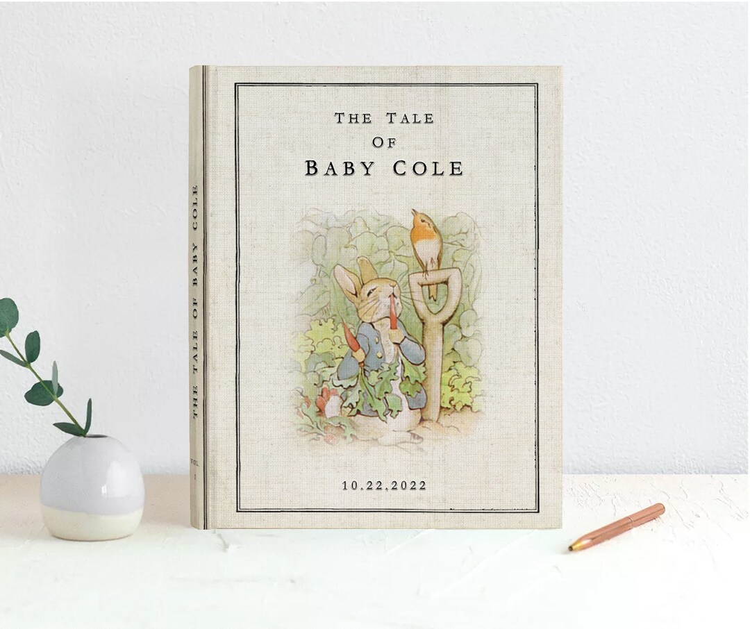 Peter Rabbit Guest Book, Storybook Baby Shower, Personalized Guestbook ...