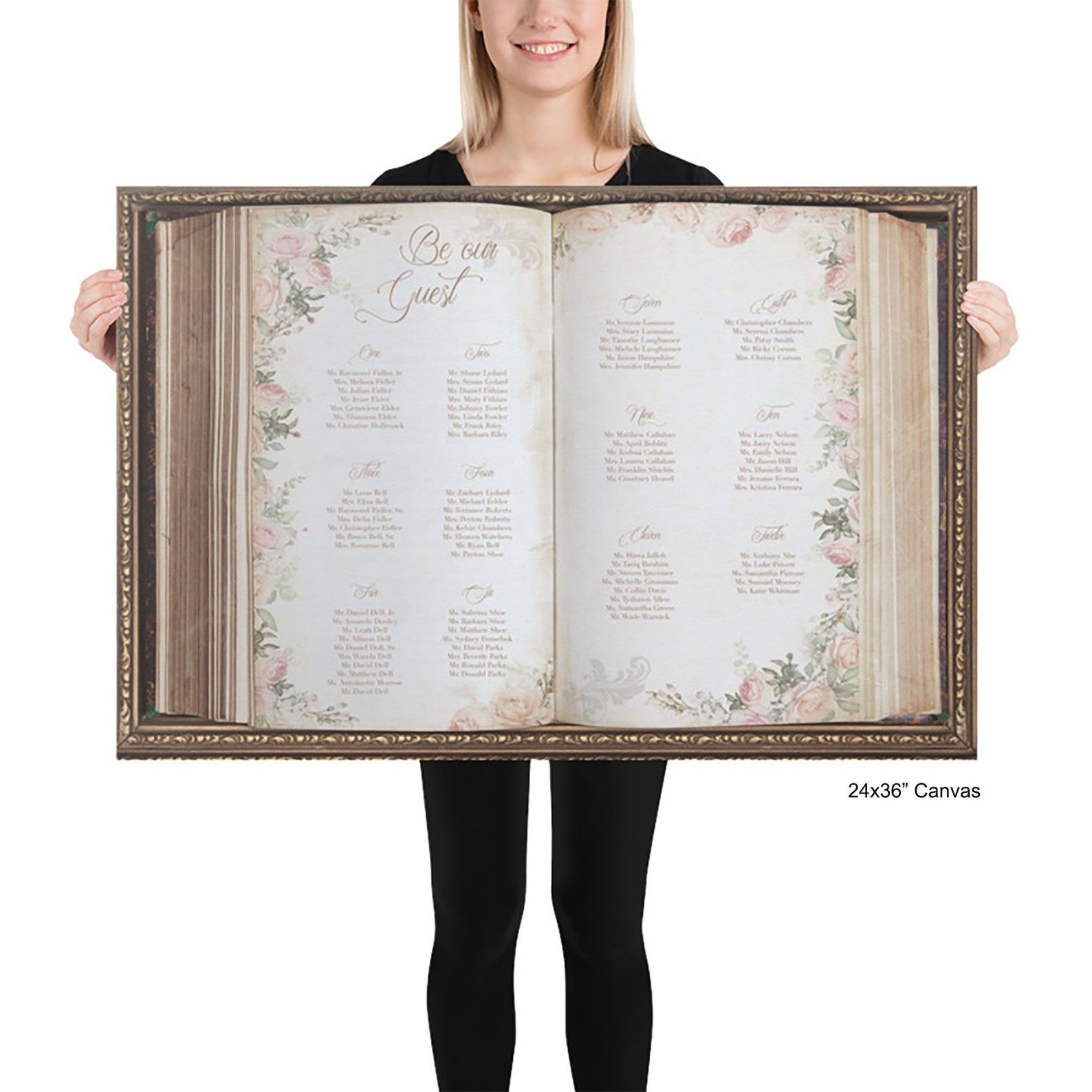 Seating Chart Vintage Florals Book Seating Chart Print Etsy