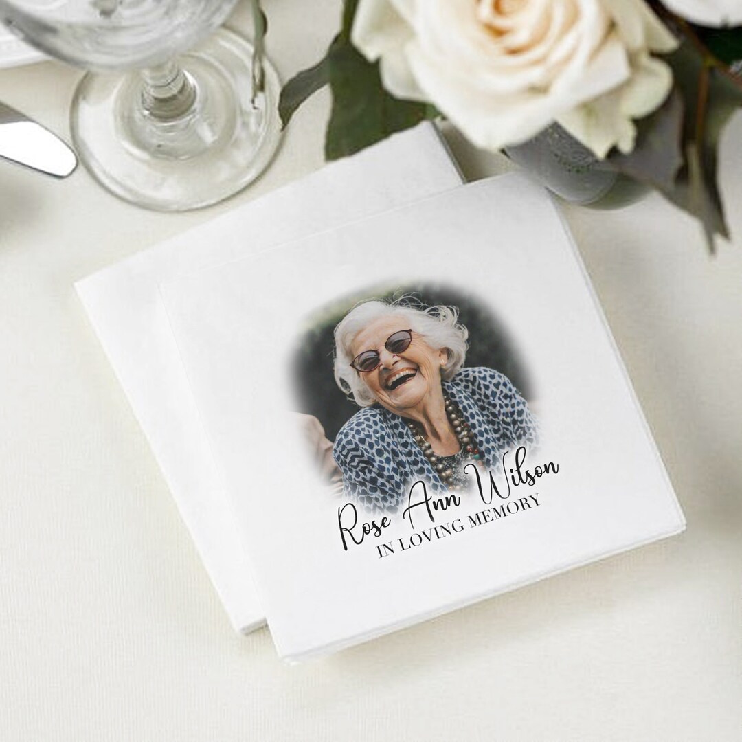 Bereavement Napkins, Celebration of Life, Cocktail Napkin, Personalized