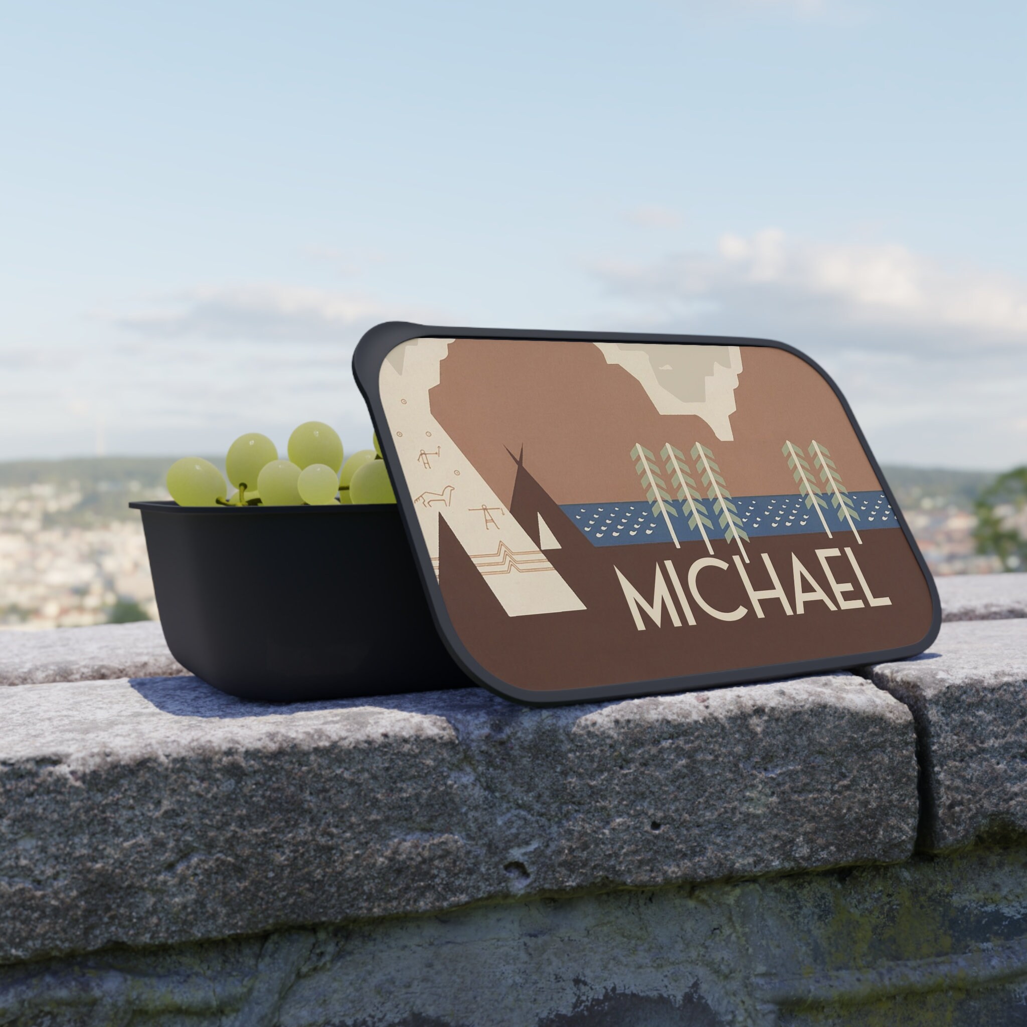 Montana Mountains Lunch Box, Bento Box for Adults, Personalized