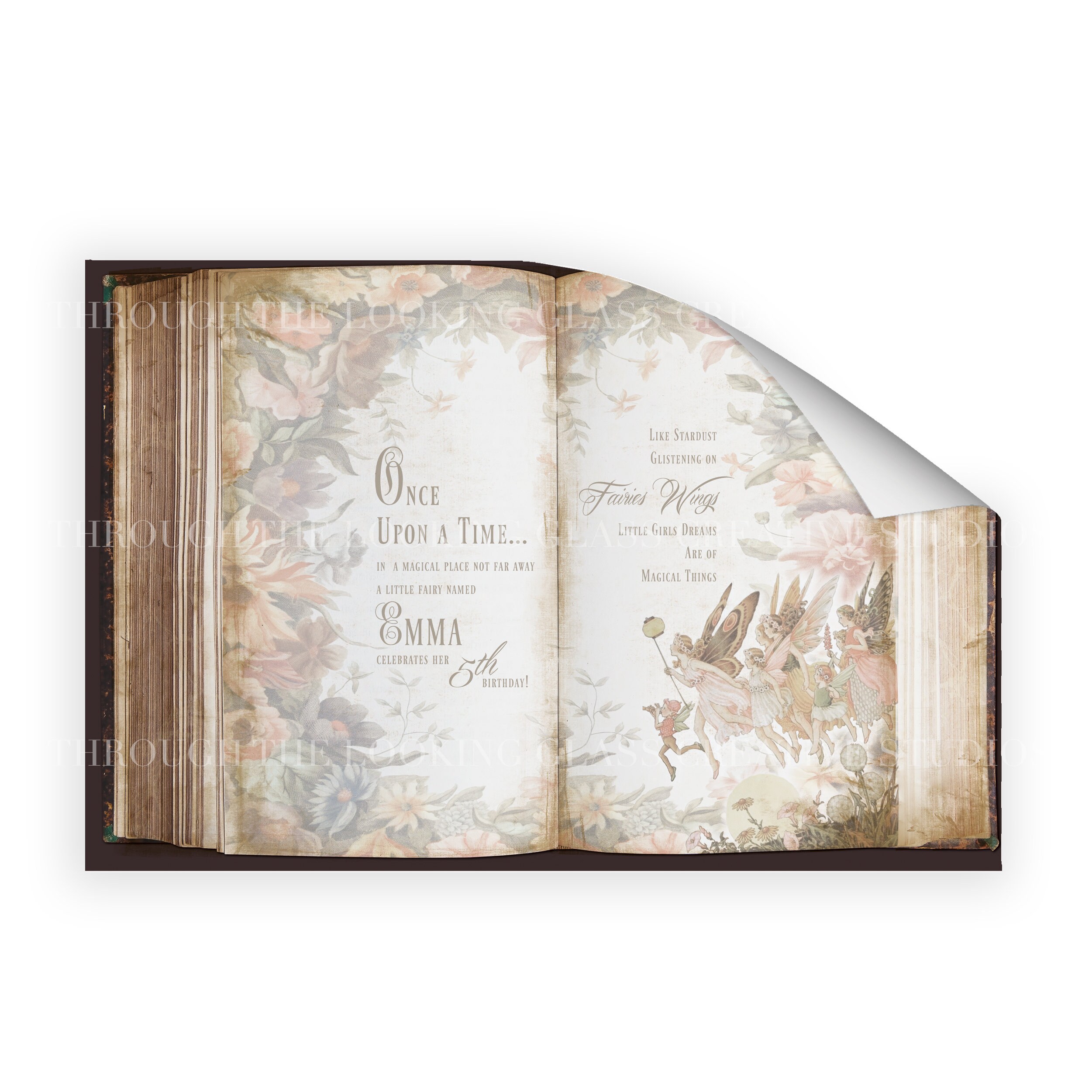 Fairy Art Storybook Floral Birthday Book Backdrop Canvas Once Etsy