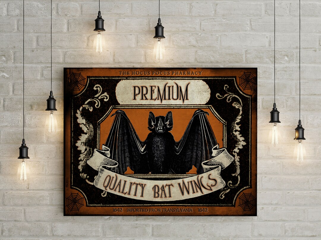 Halloween Vintage Apothecary Bat Wings Art Print Etsy
