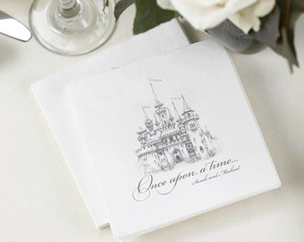 Personalized Castle Napkins for Fairytale Wedding and Bridal Shower