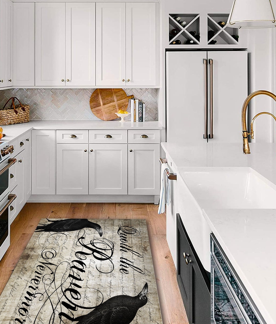 The Raven Area Rug Edgar Allan Poe Halloween the Raven Poem Whimsical ...