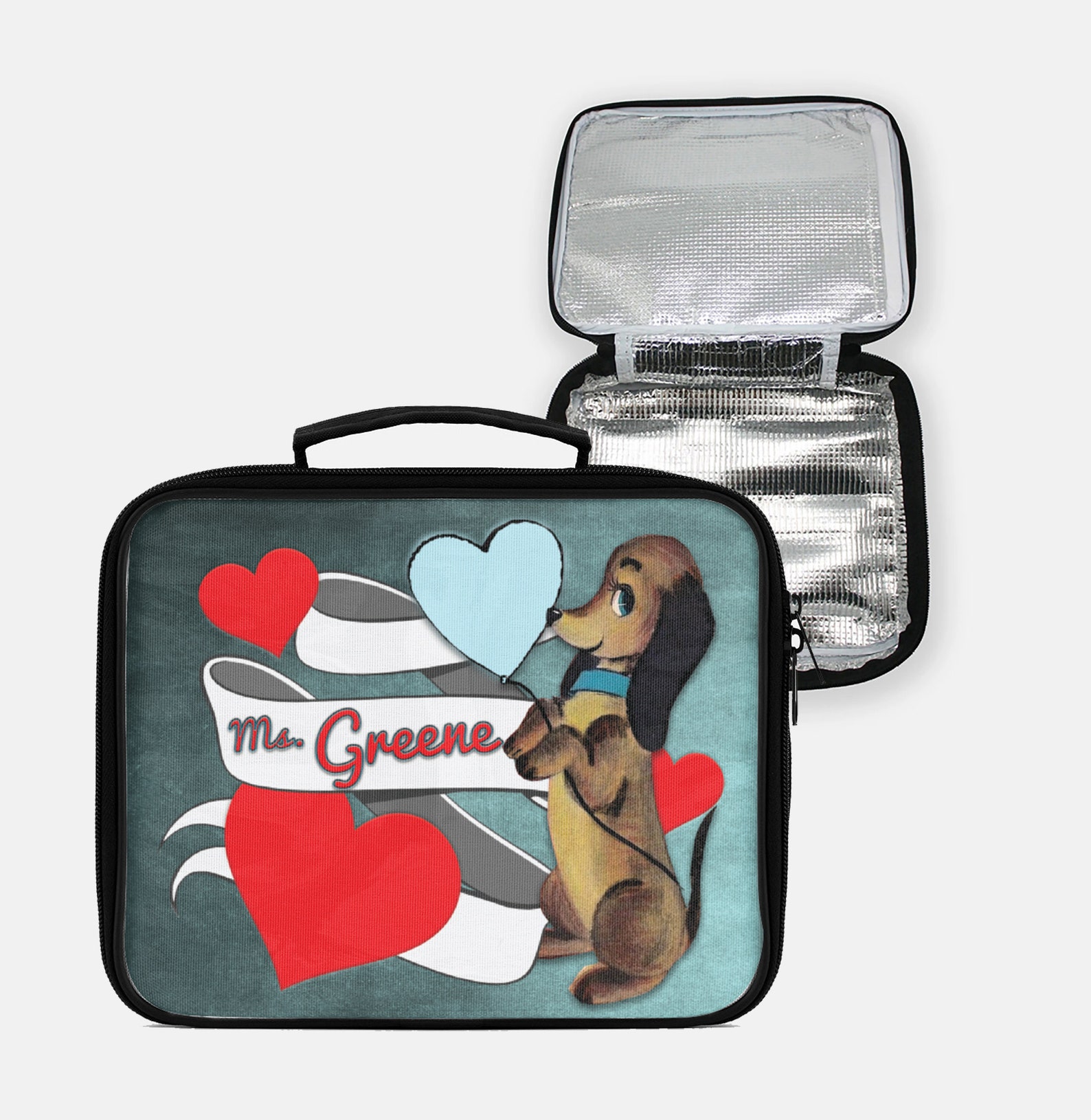 Lunch Box Vintage Retro Dog Puppy Heart Personalized Metal Etsy