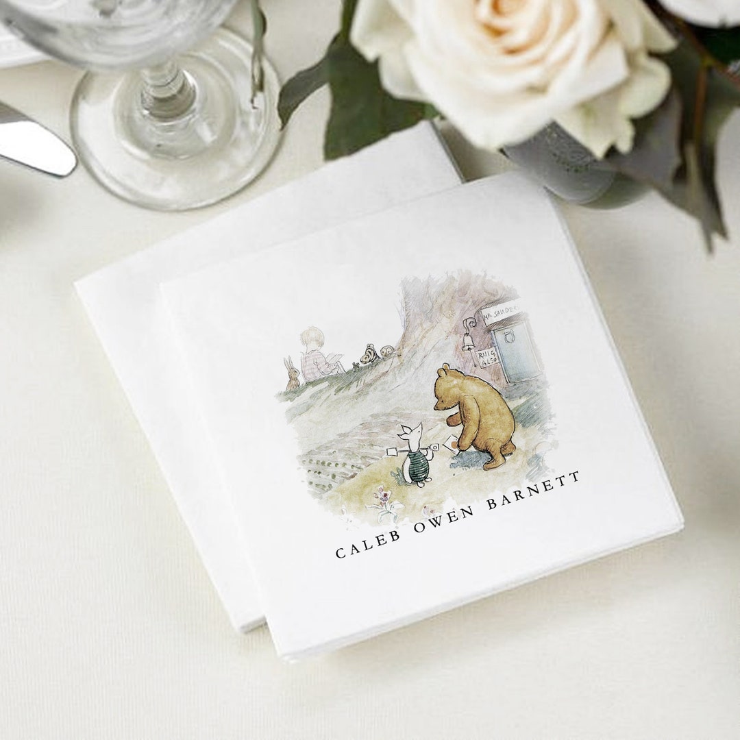 Winnie the Pooh Napkins Baby Shower Napkins Custom Napkin Etsy