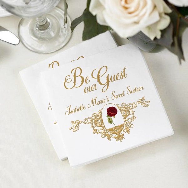 Paper Beauty and the Beast Napkins Etsy