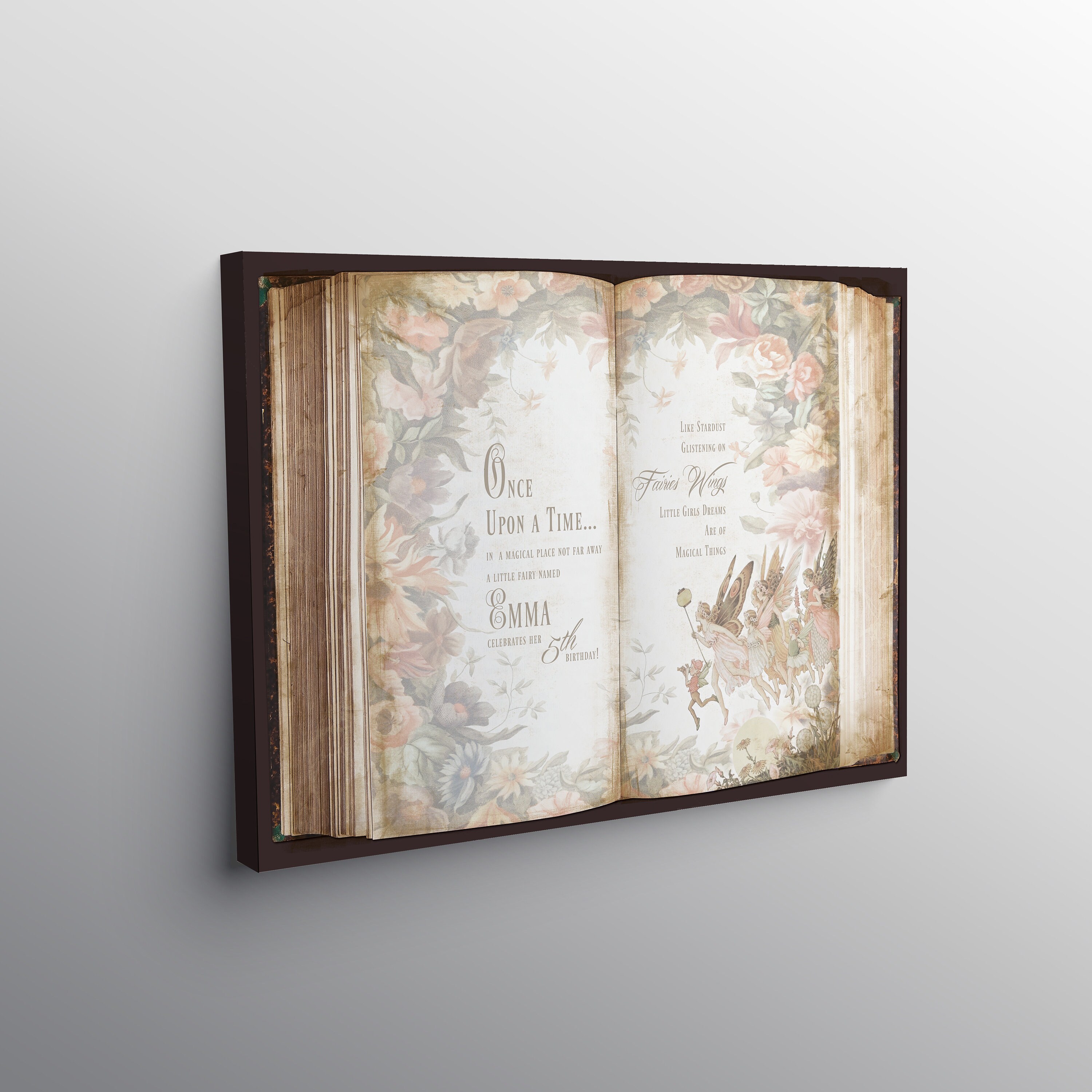 Fairy Art Storybook Floral Birthday Book Backdrop Canvas Once Etsy