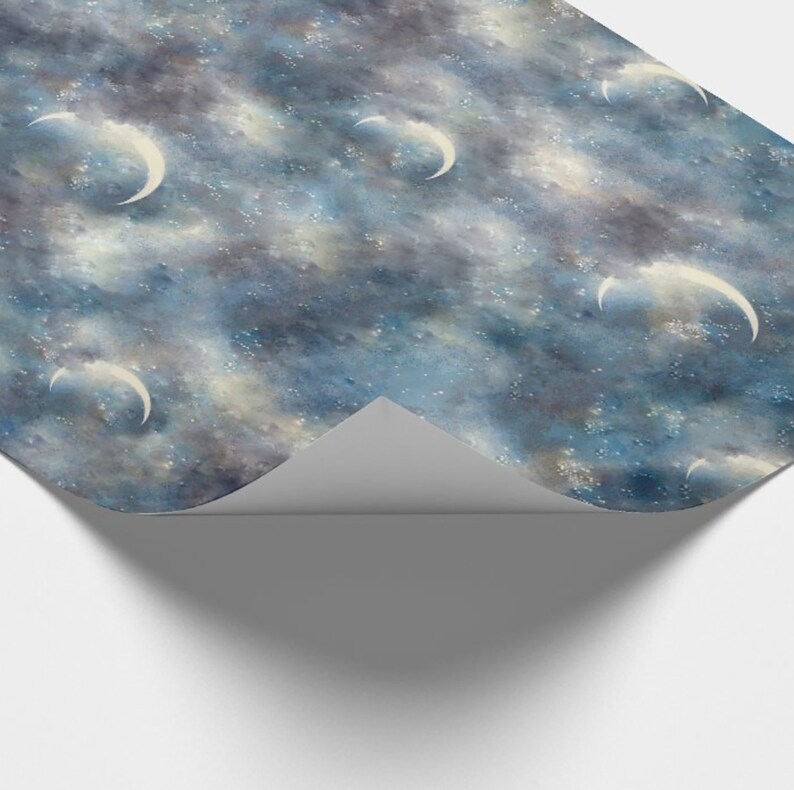 Celestial Wrapping Paper Moon and Stars Wrap Moon Gift - Etsy