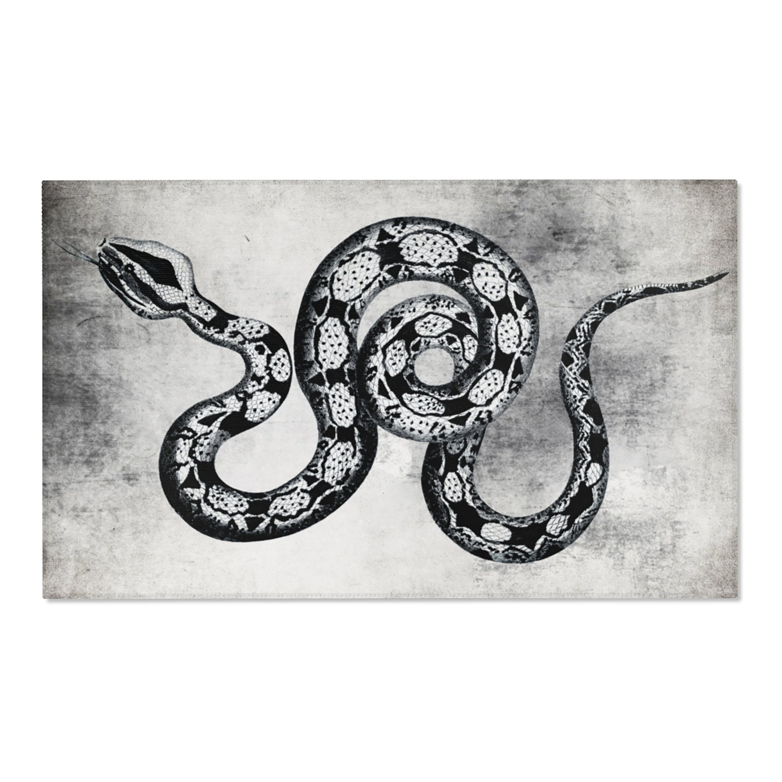 Whitesnake Rug Black and White Snake Area Rug, Gothic Halloween Decor - Etsy