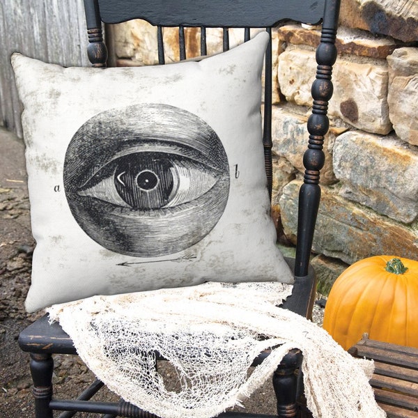 Halloween Pillow Vintage Eyeball Pillow Case Home Decor Halloween Decoration Throw Pillow Outdoor Gothic Pillow Steampunk Pillow Seasonal