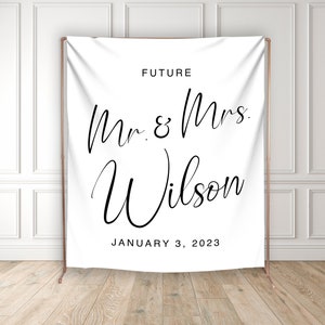 Future Mr and Mrs Sign in Black and White, Couples Shower, Engagement ...