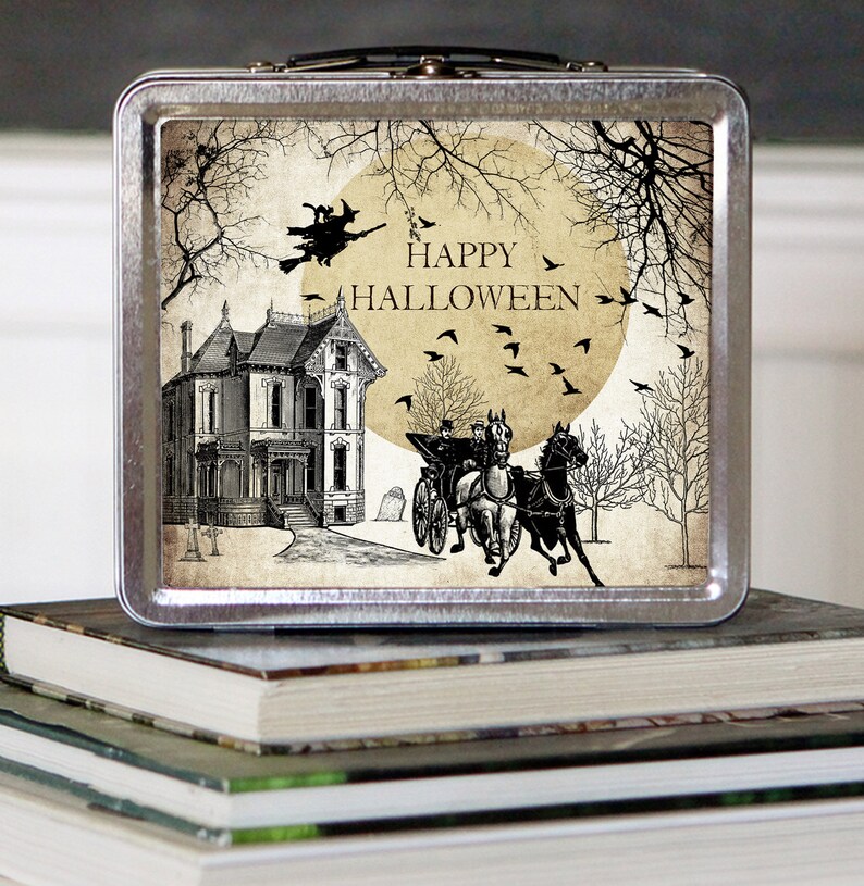 Haunted Mansion Lunch Box Halloween Lunchbox Haunted House Etsy