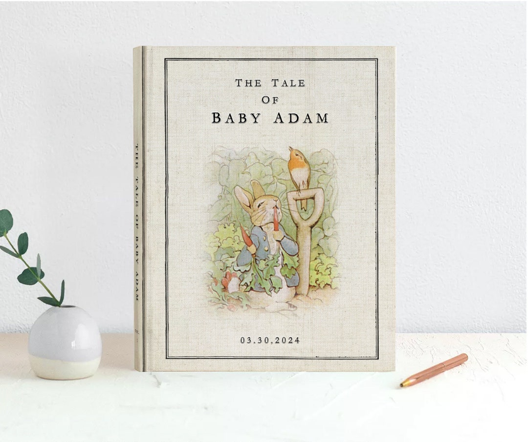 Classic Peter Rabbit Guest Book, Storybook Baby Shower, Personalized ...