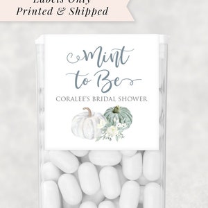 Pumpkin Bridal Shower Favors Tic Tac Labels Mint To Be Wedding Favors, Bachelorette Favors, Engagement Party Favor - Set of 24 Labels