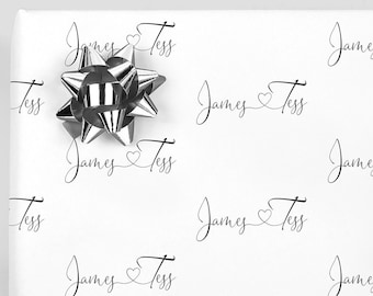 Wedding Wrapping Paper Personalized Gift Wrap Bride and Groom Name, Bridal Shower Wrapping Paper Gift Wrap, Bride and Groom Wrapping Paper