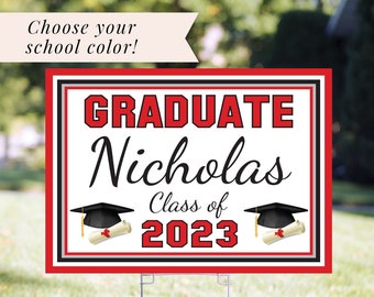 Graduation Yard Sign Class of 2023 Lawn Sign High School Graduation Sign College Graduation Sign Outdoor Graduation 24”x18" Printed Sign