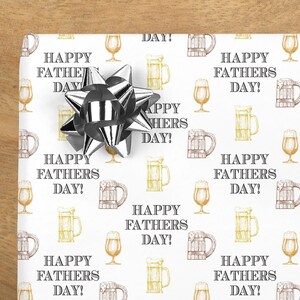 Happy Fathers Day Gift Wrap Sheets, Beer Wrapping Paper Dad Funny Gift, Funny Wrapping Paper, Unique Gift Wrap