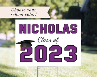 Class of 2023 Graduation Yard Sign, High School Graduation Lawn Sign, College Graduation Sign, Outdoor Graduation 24”x18" Printed Sign