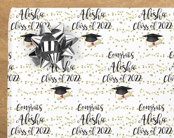 Graduation Wrapping Paper Class of 2024, Personalized Graduation Gift Wrap, Gift Wrap Sheets, Grad Gift High School College Graduate