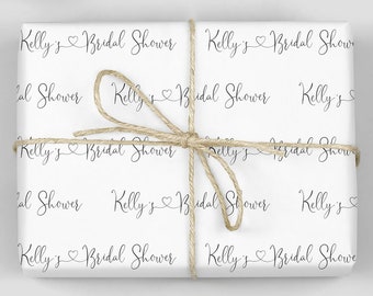 Bridal Shower Wrapping Paper Personalized Gift Wrap Bride Name