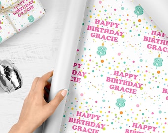 Birthday Gift Wrap Personalized Name Gift Wrapping Paper Sheets