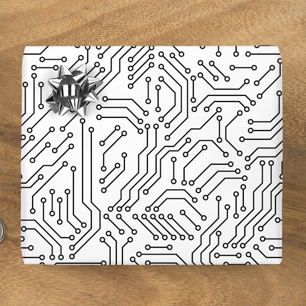 Circuit Board Wrapping Paper STEM Electrical Engineer Gift Wrap Electronic Circuit Wrapping Paper