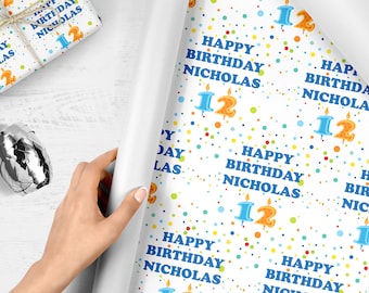 Birthday Name Gift Wrap, Personalized Name Wrapping Paper, Gift Wrap Sheets, Happy Birthday Wrapping Paper, Unique Gift Wrap
