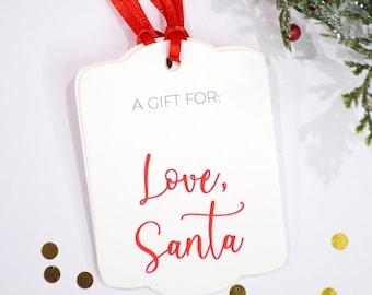 Christmas Gift Tags From Santa, Merry Christmas A Gift For Hang Tags Gift Tags - Set of 12 Tags