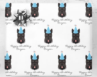 Dog Birthday Gift Wrap, Happy Birthday Pet Dog Gifts, Personalized Dog Wrapping Paper, Gift Wrap Sheets, Choose Your Dog Breed