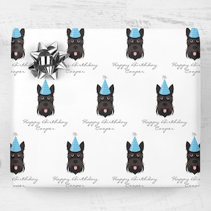 Dog Birthday Gift Wrap, Happy Birthday Pet Dog Gifts, Personalized Dog Wrapping Paper, Gift Wrap Sheets, Choose Your Dog Breed