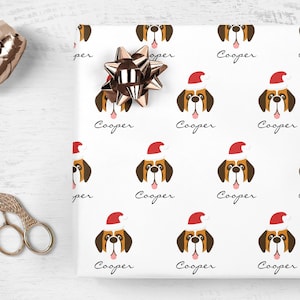 Personalized Dog Christmas Gift Wrap, Merry Christmas Pet Dog Gifts Personalized Wrapping Paper Gift Wrap Sheets Holiday Wrapping Paper