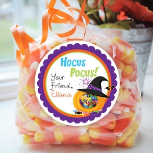 Halloween Party Treat Bag Stickers, Halloween Favor Stickers, School Halloween Favors, Trick Or Treat Stickers, Class Treat Tags - Set of 24