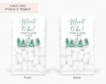 Wedding Favors Tic Tac Labels Mint To Be Christmas Trees Evergreens Winter Wedding, Bridal Shower Mint Favors - Set of 24 Labels