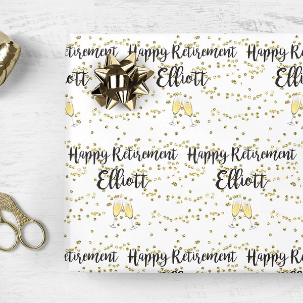 Retirement Wrapping Paper Etsy
