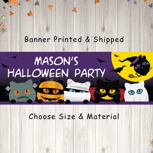 Halloween Party Banner, Halloween Party Decorations, Personalized Banner, Halloween Banner, Halloween Party Supplies - Printed and Shipped