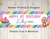 Birthday Banner Sweet Shoppe, 1st Birthday Banner Rainbow Candy Land Birthday Party Banner - Printed and Shipped Il_170x135