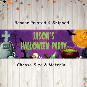 Personalized Halloween Banner, Halloween Party Banner, Halloween Party Decorations, Halloween Party Supplies - Printed and Shipped
