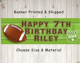 Football Birthday Party Banner, Sports Birthday Banner, Football Party Decorations, Personalized Banner - Printed and Shipped
