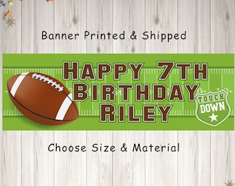 Football Birthday Party Banner, Sports Birthday Banner, Football Party Decorations, Personalized Banner - Printed and Shipped