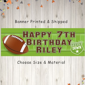 Football Birthday Party Banner, Sports Birthday Banner, Football Party Decorations, Personalized Banner - Printed and Shipped