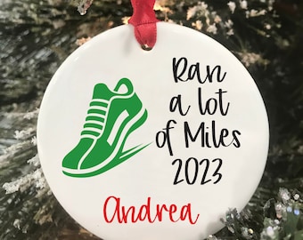 Running Ornament Personalized Gift For Runners Keepsake Ornament Marathon Ornament 2023 Ornament Half Marathon Ran A Lot Of Miles