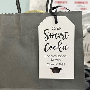 One Smart Cookie Graduation Tags Party Favor Tags Congrats Grad Personalized Party Cookie Favor Tags Class of 2023 - Set of 12 Tags