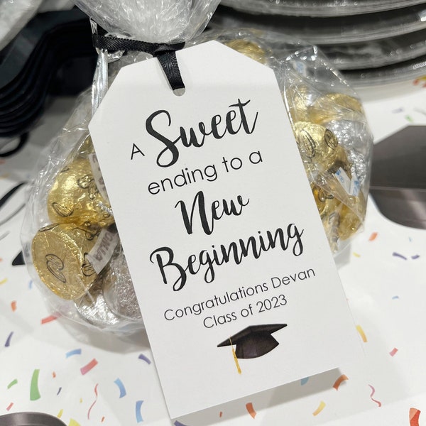 Graduation Tags Sweet Ending To a New Beginning Party Favor Tags Congrats Grad Personalized Party Favor Tags Class of 2023 - Set of 12 Tags