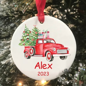 Christmas Truck Personalized Name Christmas Ornament Personalized Kids Christmas Gift Ceramic Ornament Keepsake Ornament 2023