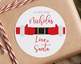 From Santa Stickers Personalized Christmas Gift Stickers Kids Present Labels