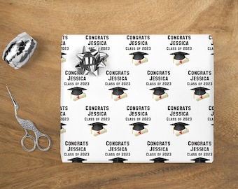 Graduation Wrapping Paper Class of 2024, Personalized Graduation Gift Wrap, Gift Wrap Sheets, Unique Graduate Gift Wrapping